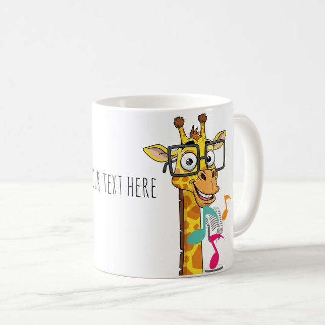 söt sånggiraffe kaffemugg (Framsida höger)