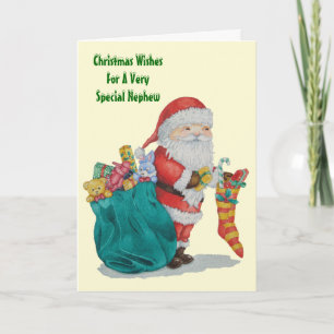 Söt Santa bild med original christmas verse Helgkort