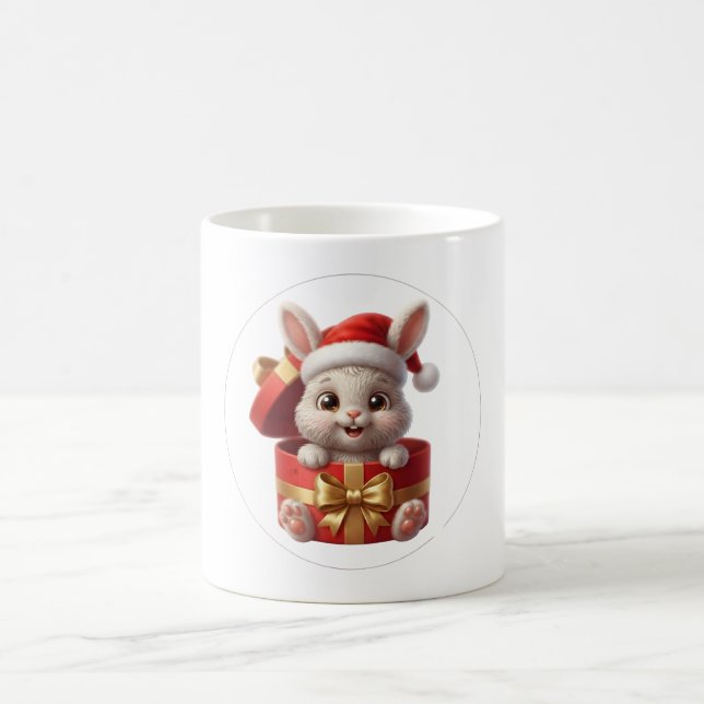 Söt Santa-kanin i julklappslåda Kaffemugg (Center)