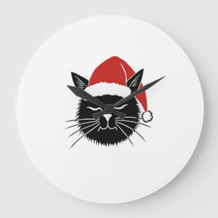 Söt Santa kattälskare jul män kvinnor barn t-shirt Stor Klocka