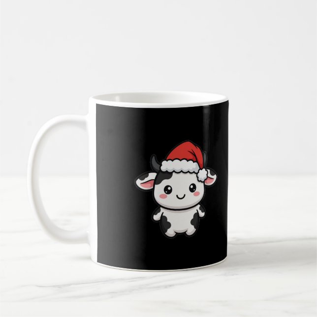 Söt Santa Ko Jul Kaffemugg (Vänster)
