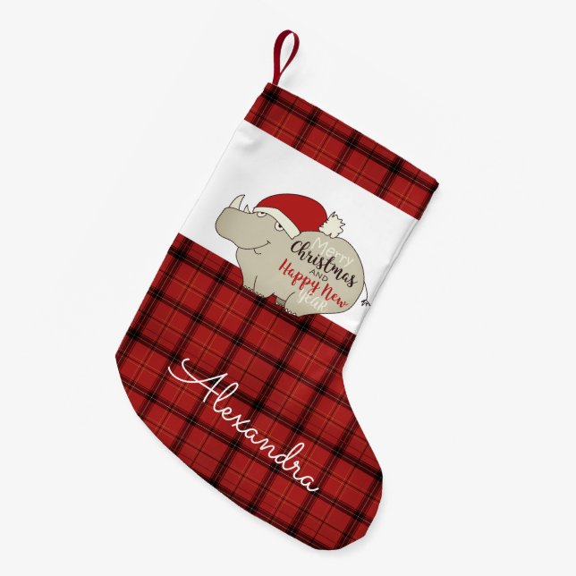Söt Santa-noshörning Liten Julstrumpa (Framsidan (Hängande))