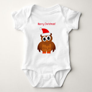 Söt Santa-uggla jul bebis overall T Shirt