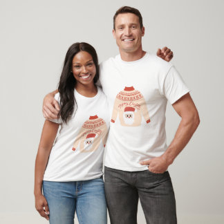 Söt Santa Unisex Vit Jul Tröja T-shirt