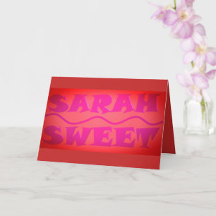 Söt Sarah färger varm rosa och bränd orange Kort
