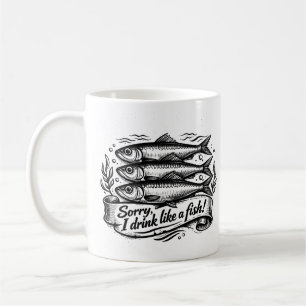 Söt Sardinfisk Citat Kaffemugg