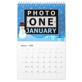 Söt Säsong Scenes | Anpassningsbar Family Photos 2 Kalender