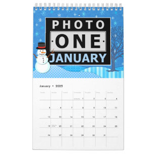 Söt Säsong Scenes Anpassningsbar Family Photos 2 Kalender