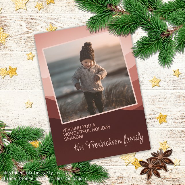 Söt  Säsonhälsningar för Abstrakt av korallets Ros Julkort (Skapare uppladdad)