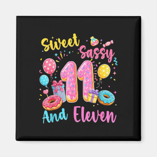 Söt sassig och elva 11-årsdag söt donut magnet