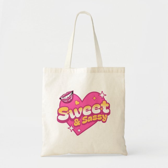Söt & Sassy Retro Hjärtat Tygkasse (Framsidan)