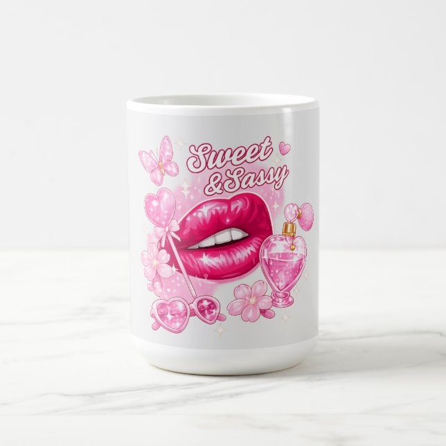 Söt & Sassy Rosa Coquette-Mugg Kaffemugg (Center)