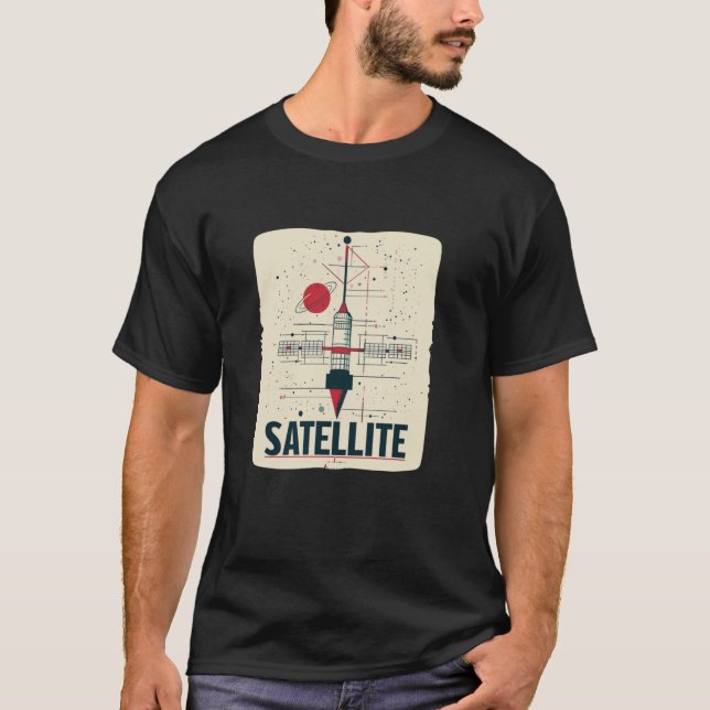 Söt Satellite Costume for Space Älskare T Shirt (Framsida)