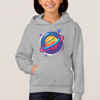 Söt Saturnus Planet Bebis T-Shirt – Färgglatt Rymd