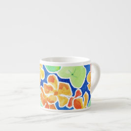 Söt Scarlet och Gult Nasturtiums Espresso Mugg Espressomugg