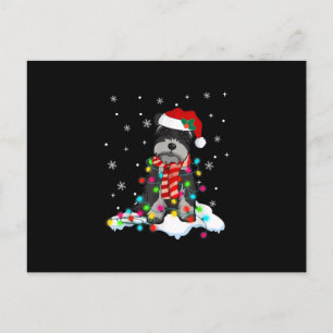 Söt schnauzer christmas ljus med julhovgif helg vykort