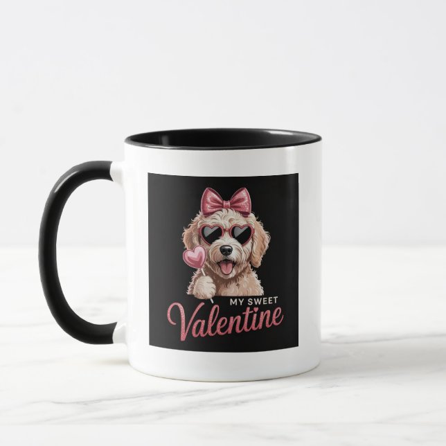 Söt Schnauzer Hund Älskar Krus Mugg (Vänster)