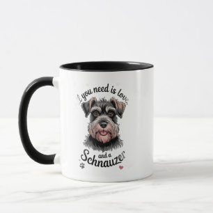 Söt Schnauzer Hund Älskar Krus Mugg