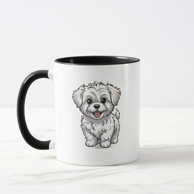Söt Schnauzer Hund Älskare Mugg (Vänster)