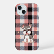 Söt Schnauzer Hund Rosa Karo