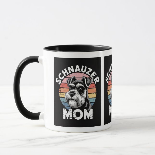 Söt Schnauzer Hundälskare Mugg  (Vänster)