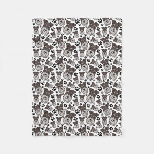 Söt Schnauzer Miniatyr Pet Puppy Hund Fleecefilt