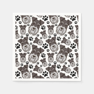 Söt Schnauzer Miniatyr Pet Puppy Hund Pappersservett