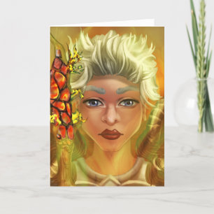 SÖT SCI-FI FANTASY GIRL, BLANK GREETING CARD HELGKORT