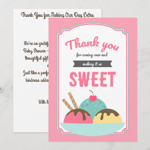 Söt Scoop Baby Shower Tack Kort
