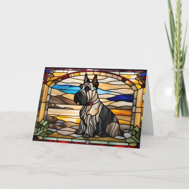 Söt Scottish Terrier-glasmålningkort Kort (Framsida)