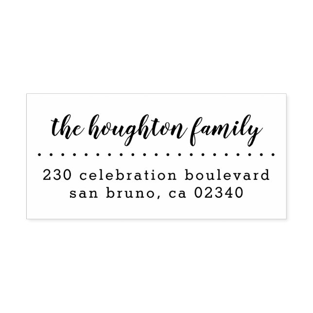 Söt Script Family Namn Modern Returadress Stämpel (Tryck)