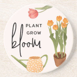 Söt Script Plant Grow Bloom Tulip Underlägg