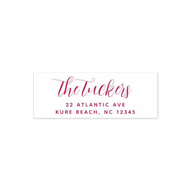 Söt Script Simple Red Jul Returadress Självfärgande Stämpel (Design)