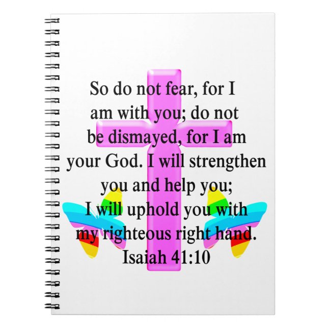 SÖT SCRIPTURE ISAIAH 41:10 DESIGN ANTECKNINGSBOK MED SPIRAL (Framsidan)