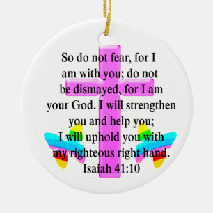 SÖT SCRIPTURE ISAIAH 41:10 DESIGN JULGRANSPRYDNAD KERAMIK