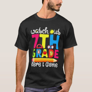 Söt   Se upp 7:e klass första skoldagen Gra T Shirt