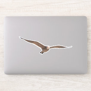 Söt Sea Bird Gull in Flight Out Sticker Klistermärken