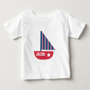 Söt segelbåt Marin för baby pojke T-shirt