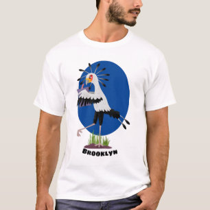Söt sekreterarfågel som skriver anteckningar teckn t shirt