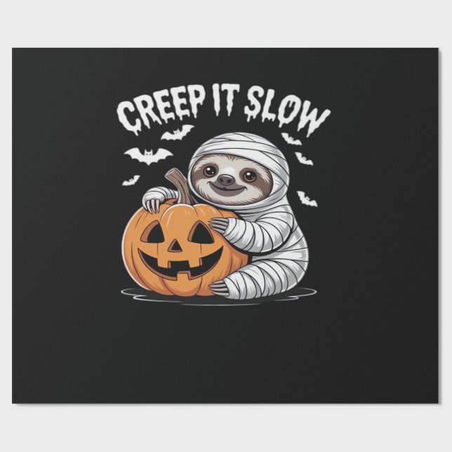 Söt sengångare älskare rolig Halloween-pumpa Essen Presentpapper (Platt)