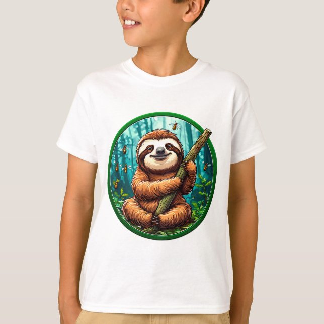 🦥 Söt Sengångare Avslappnad Djurpresent ✨ T Shirt (Framsida)