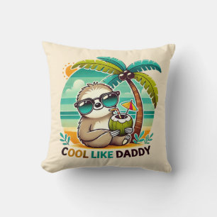 Söt sengångare cool som pappa under palmen kudde