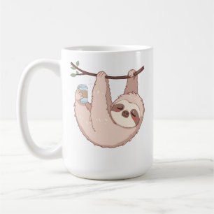 Söt Sengångare Dam T-Shirt Rolig Lat Djur Gåva Kaffemugg