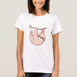 Söt Sengångare Dam T-Shirt Roligt Latdjur Gåva