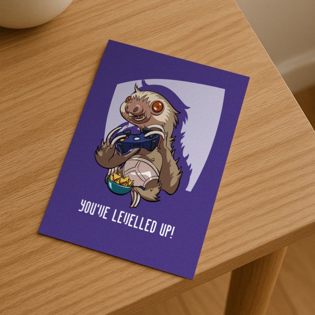 Söt sengångare Du har gått upp en nivå! Tecknad fi Vykort (Skapare uppladdad)