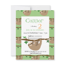 Söt sengångare, födelsedagsfest inbjudan