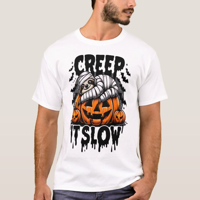 Söt sengångare God Halloween T Shirt (Framsida)