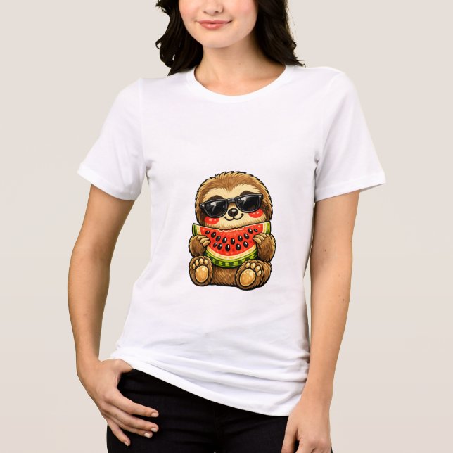Söt sengångare med vattenmelon t shirt (Framsida)