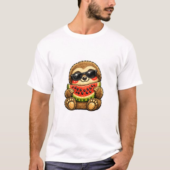 Söt sengångare med vattenmelon t shirt (Framsida)