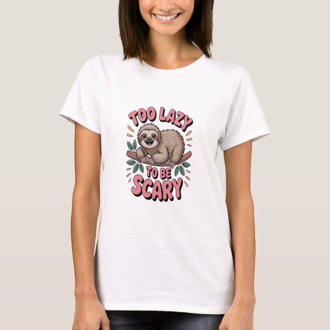 Söt sengångare på gren med lekfull t shirt (Framsida)